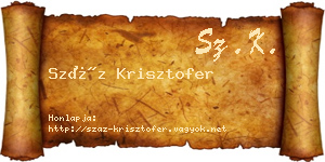 Száz Krisztofer névjegykártya