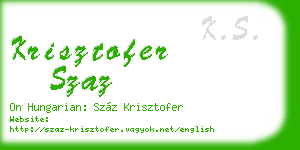 krisztofer szaz business card
